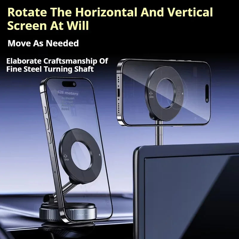 For Magsafe Car Phone Holder Suction Cup Vacuum Magnetic Phone Hholder 360° Rotatable and Foldable Phone Holder