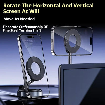 For Magsafe Car Phone Holder Suction Cup Vacuum Magnetic Phone Hholder 360° Rotatable and Foldable Phone Holder